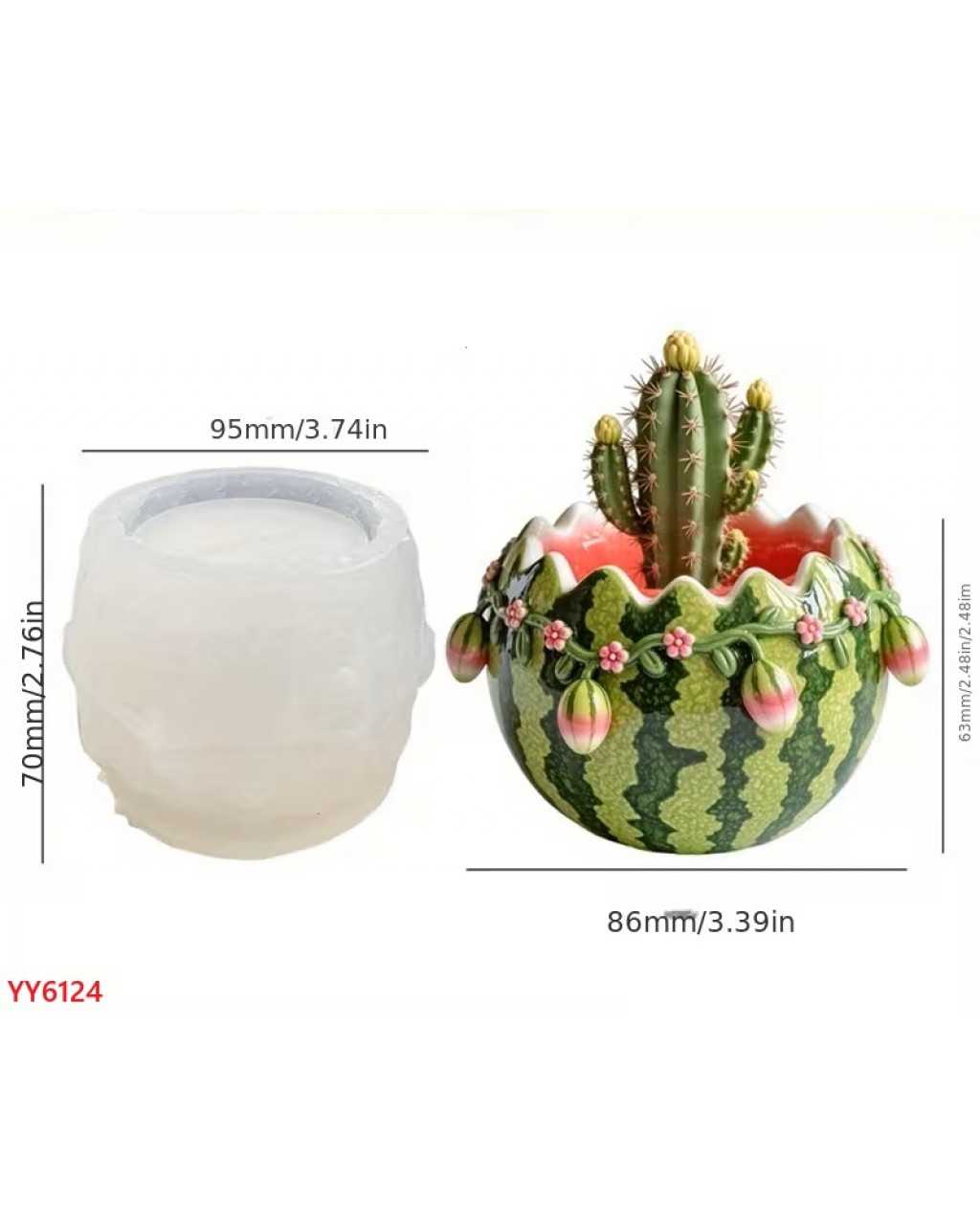 YY6124 Karpuz Saksı Silikon Kalıp